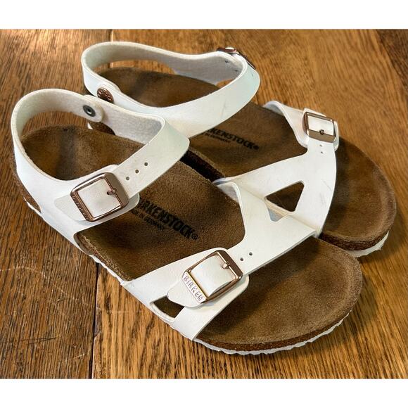 Birkenstock Rio Buckled Sandal White EU Sz 34 US 4 Retail $70 Birko-Flor Upper - Picture 1 of 7